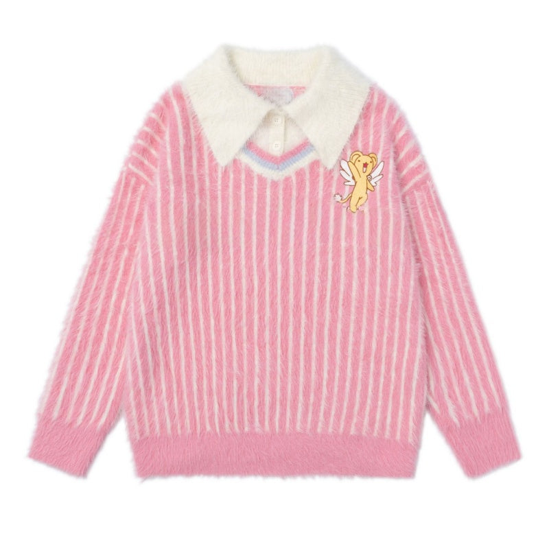 Pink Sporty Stripe Sweater