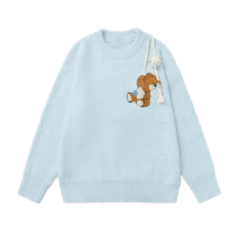 Adorable Bear Embroidered Sweater