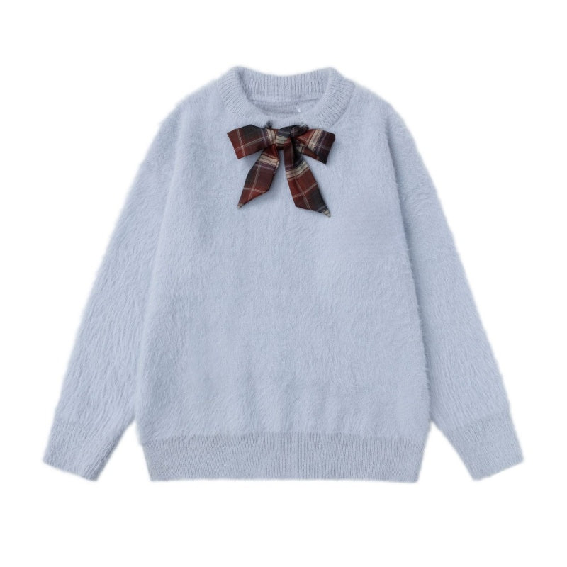 Preppy Check Bow Sweater